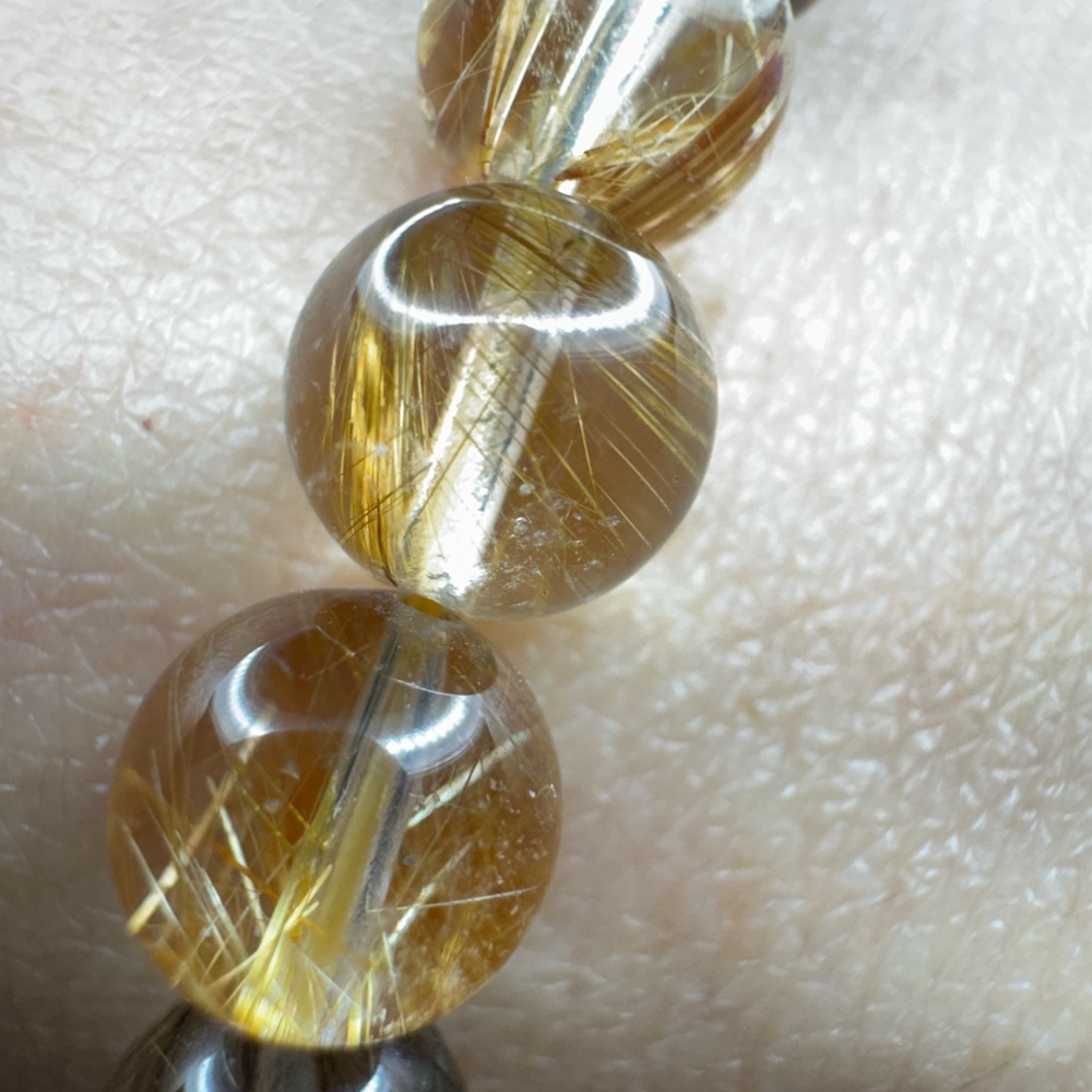 Golden Rutilated Quartz Beaded Bracelet - Picture 5 of 9